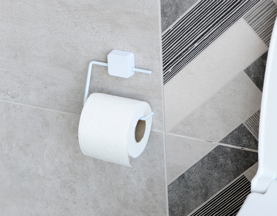Coverless Toilet Paper Holder White PE Coating