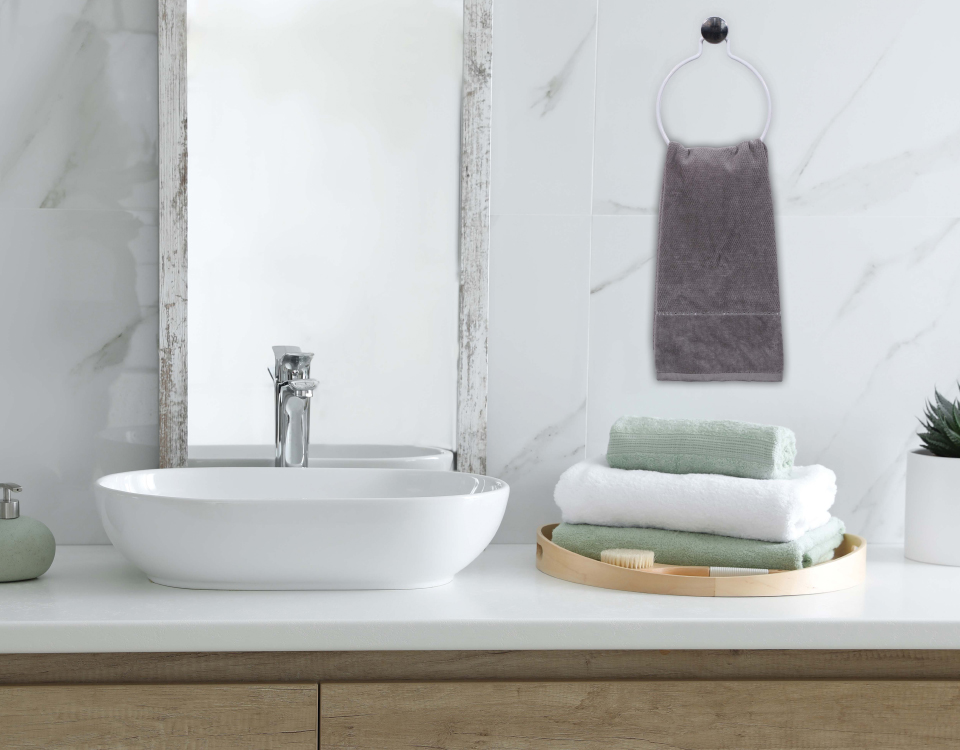 Round Towel Rack White PE Coating