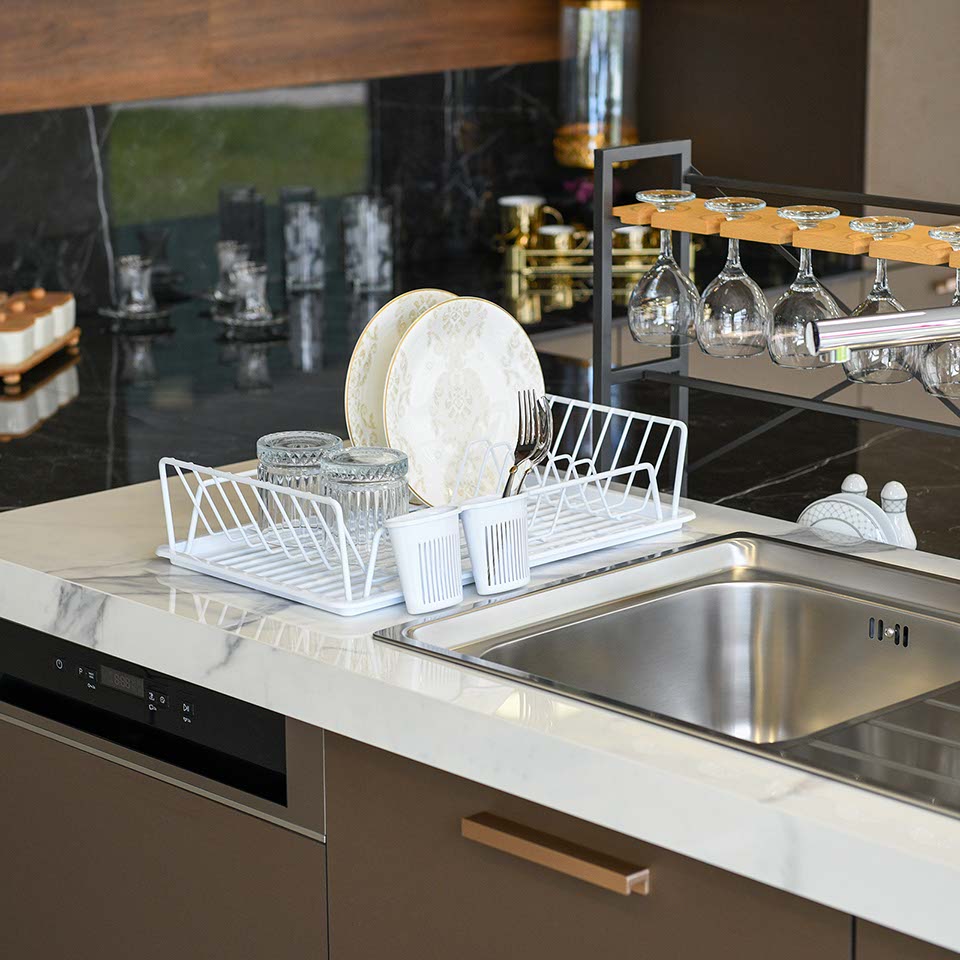 Single Compartment Plate Rack (M) White PE Coating