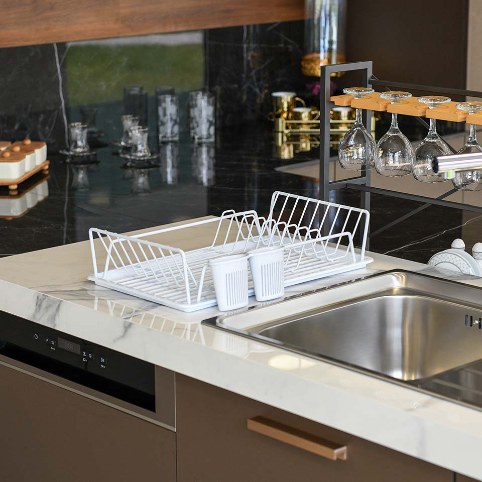 Single Compartment Plate Rack (M) White PE Coating