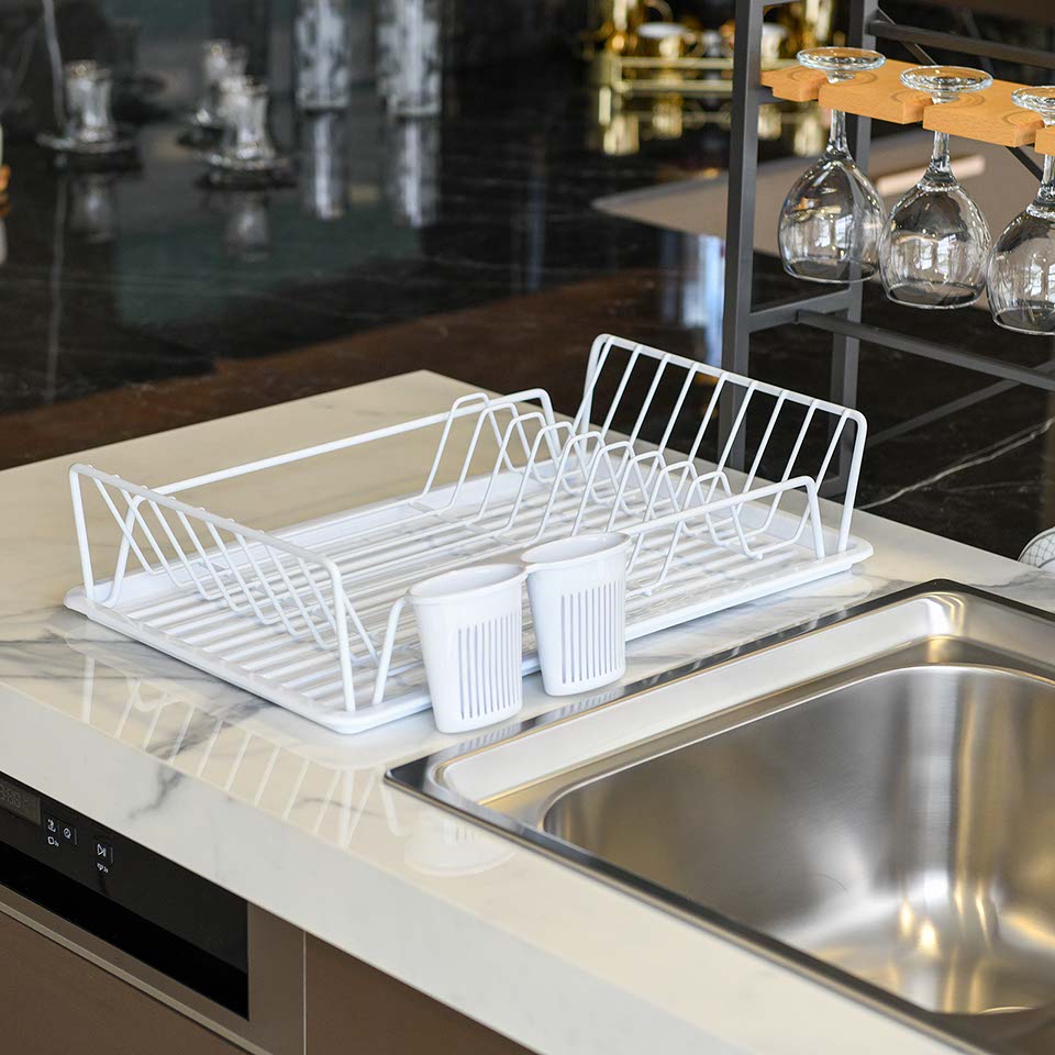 Single Compartment Plate Rack (M) White PE Coating