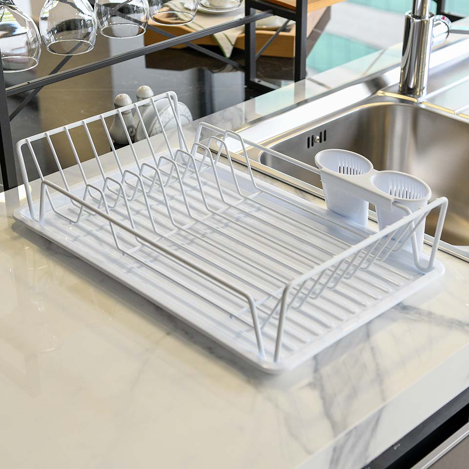 Single Compartment Plate Rack (M) White PE Coating