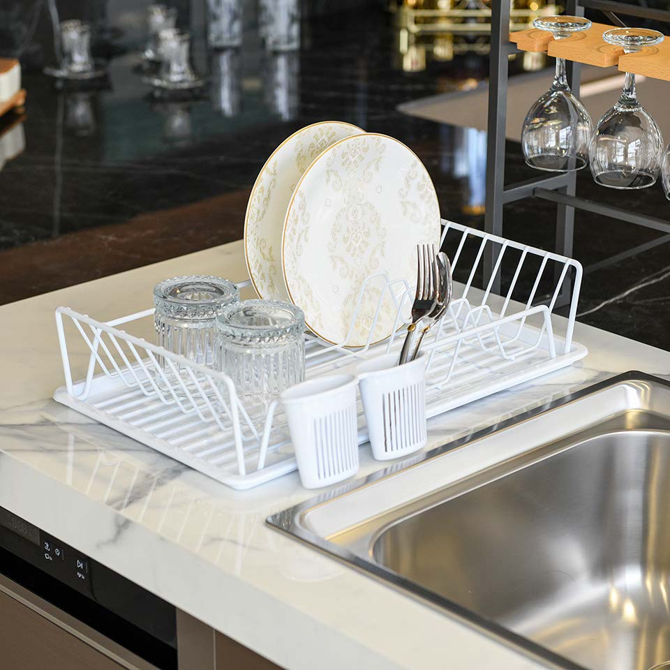 Single Compartment Plate Rack (M) White PE Coating