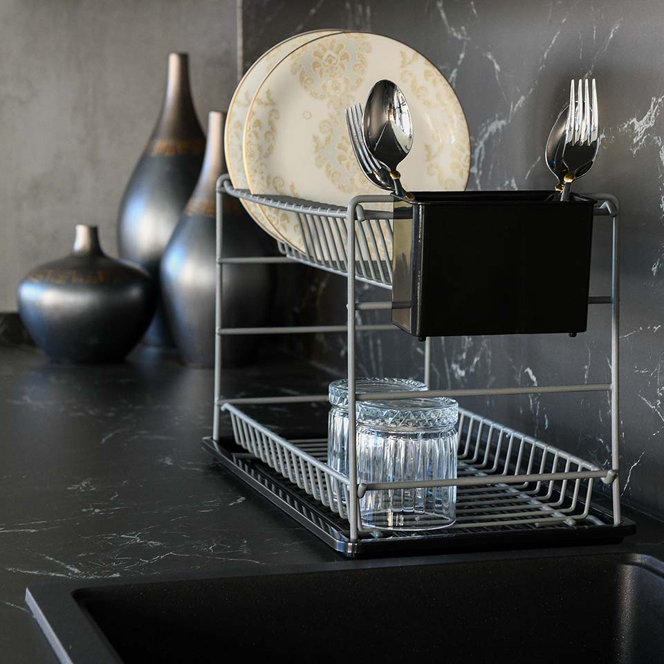 Two-Storey Modular Plate Rack Anthracite Pe Coating (60cm)